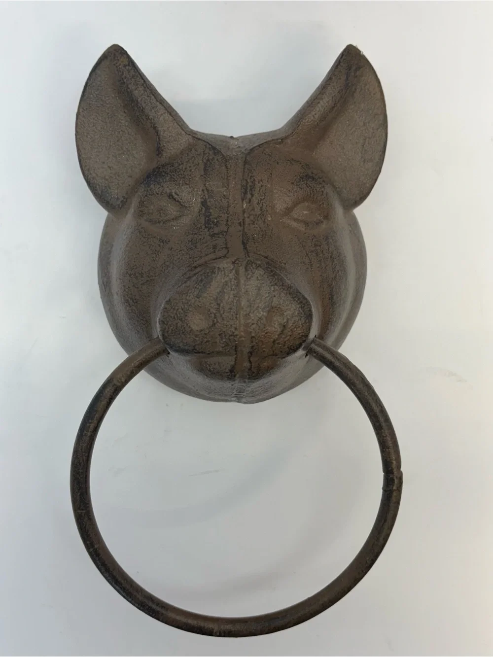 Vintage Large Cast Iron Pig Head Wall Hung Towel Holder Hog Head Heavy